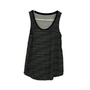 Women's Striped Loose Tank - A New Day™ Black/White L